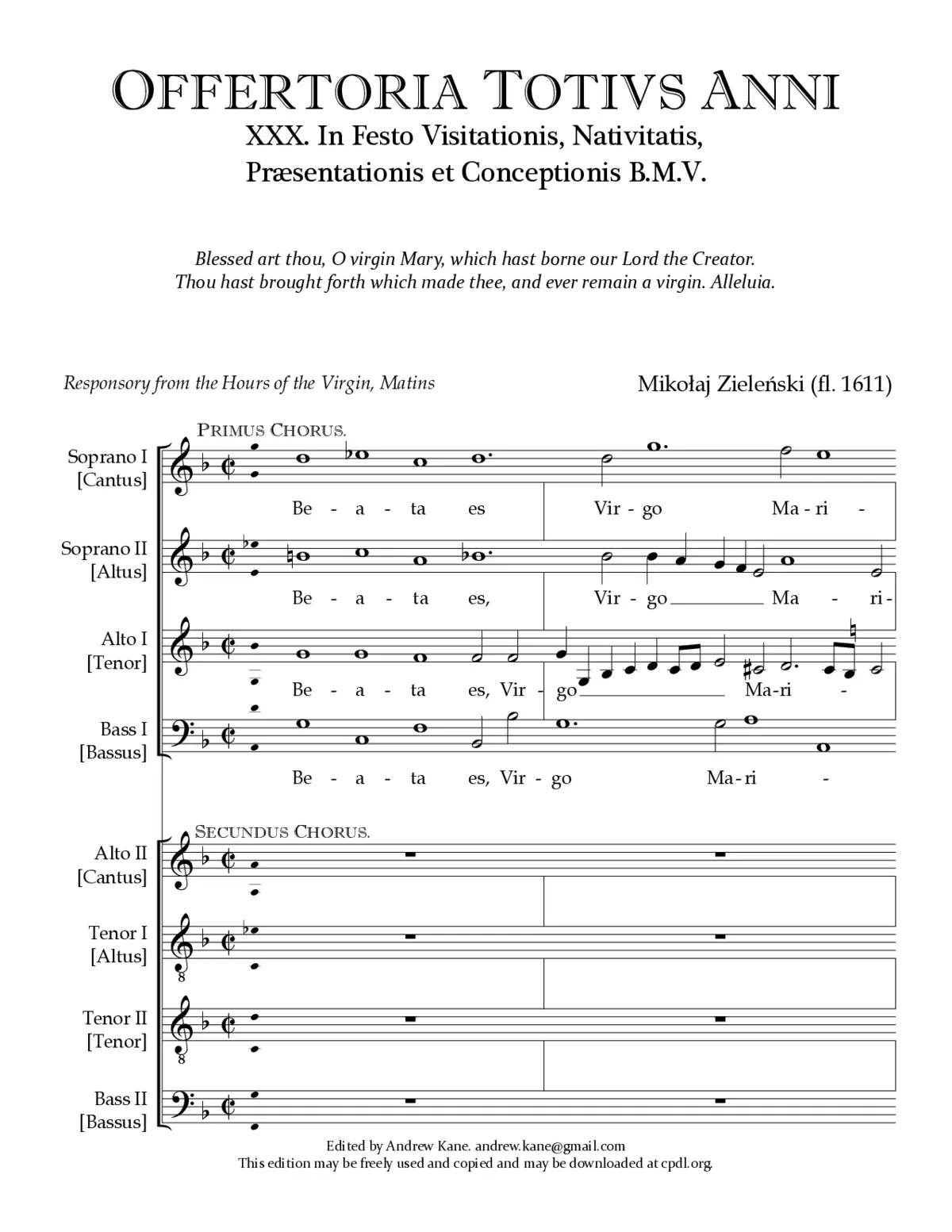 Beata es Virgo Maria - Page 1
