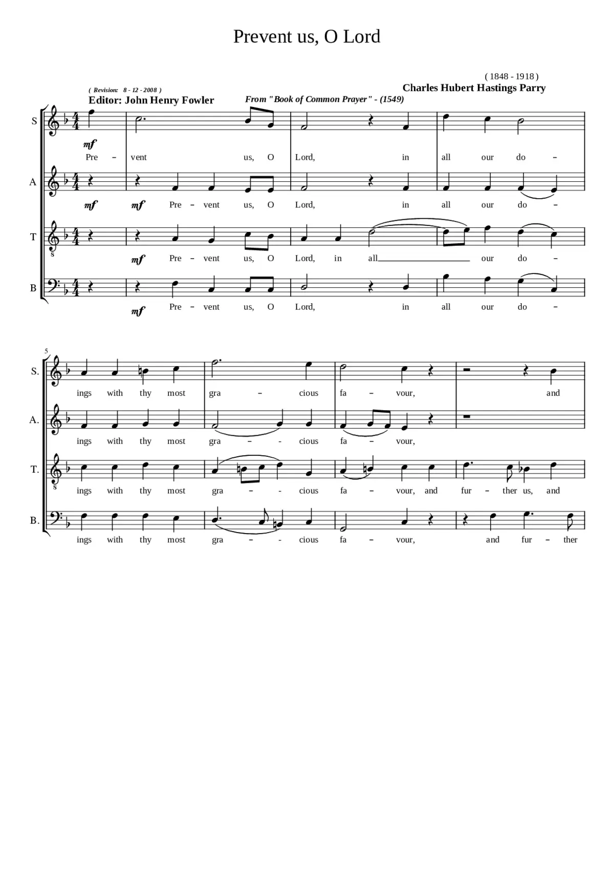 Prevent us O Lord - Page 1