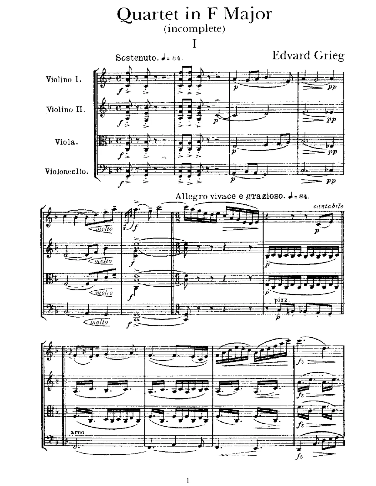 String Quartet No.2 - Page 1