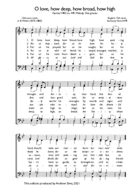 O love, how deep, how broad, how high (DEO GRACIAS)