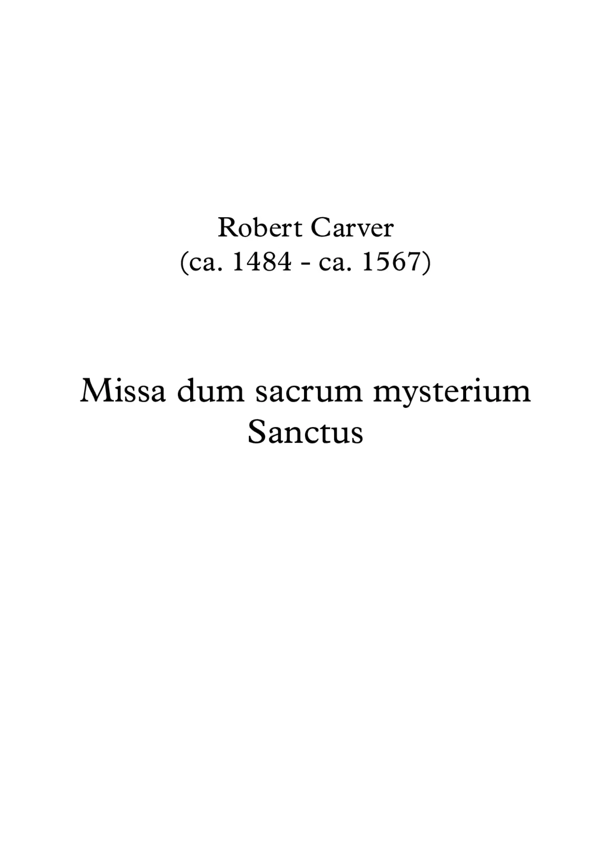 Missa Dum Sacrum Mysterium - Page 1