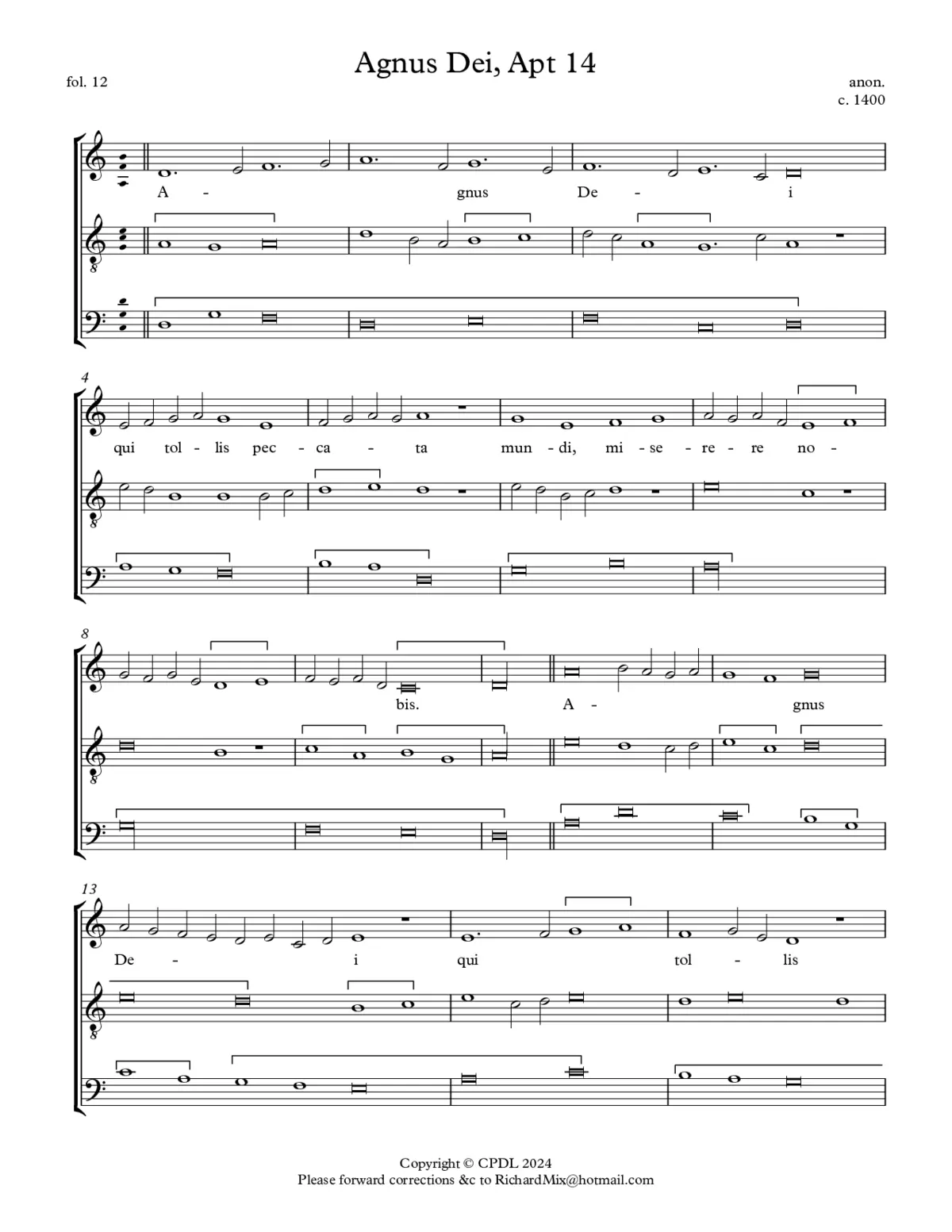 Agnus Dei, Apt 15 - Page 1