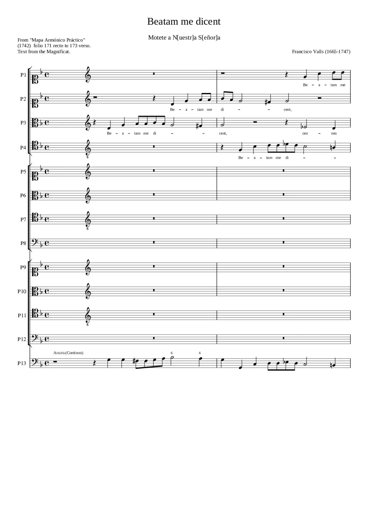 Beatam me dicent II - Page 1