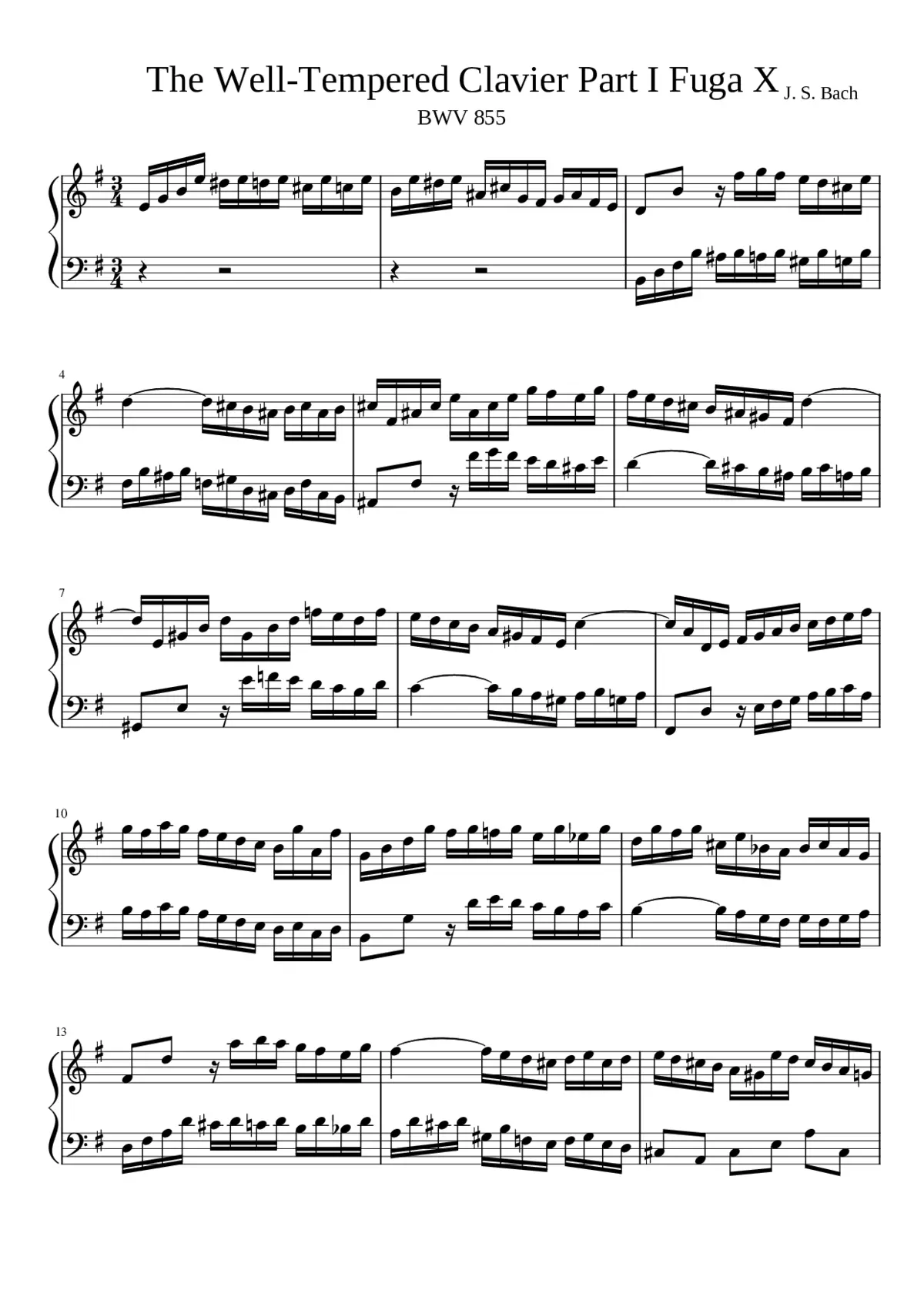 Prelude and Fugue in E minor BWV 855 - Page 1