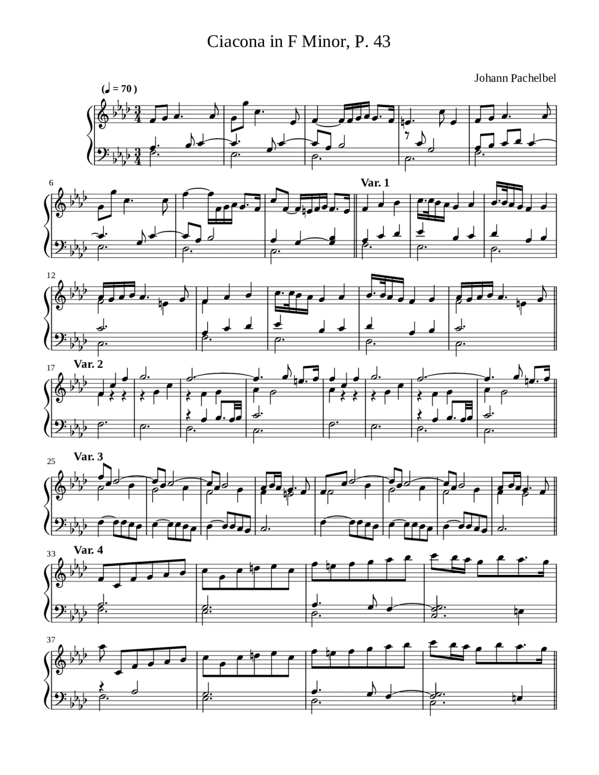 Chaconne in F minor P.43 - Page 1