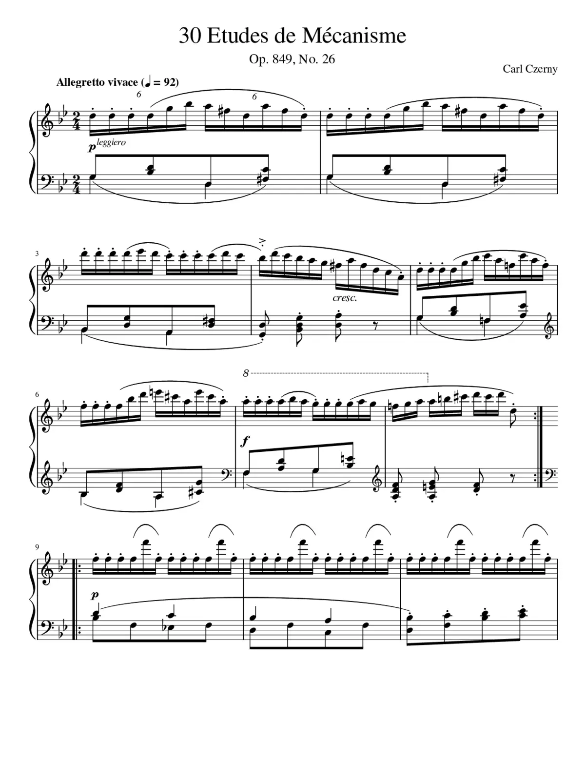 30 Études de mécanisme Op.849 - Page 1