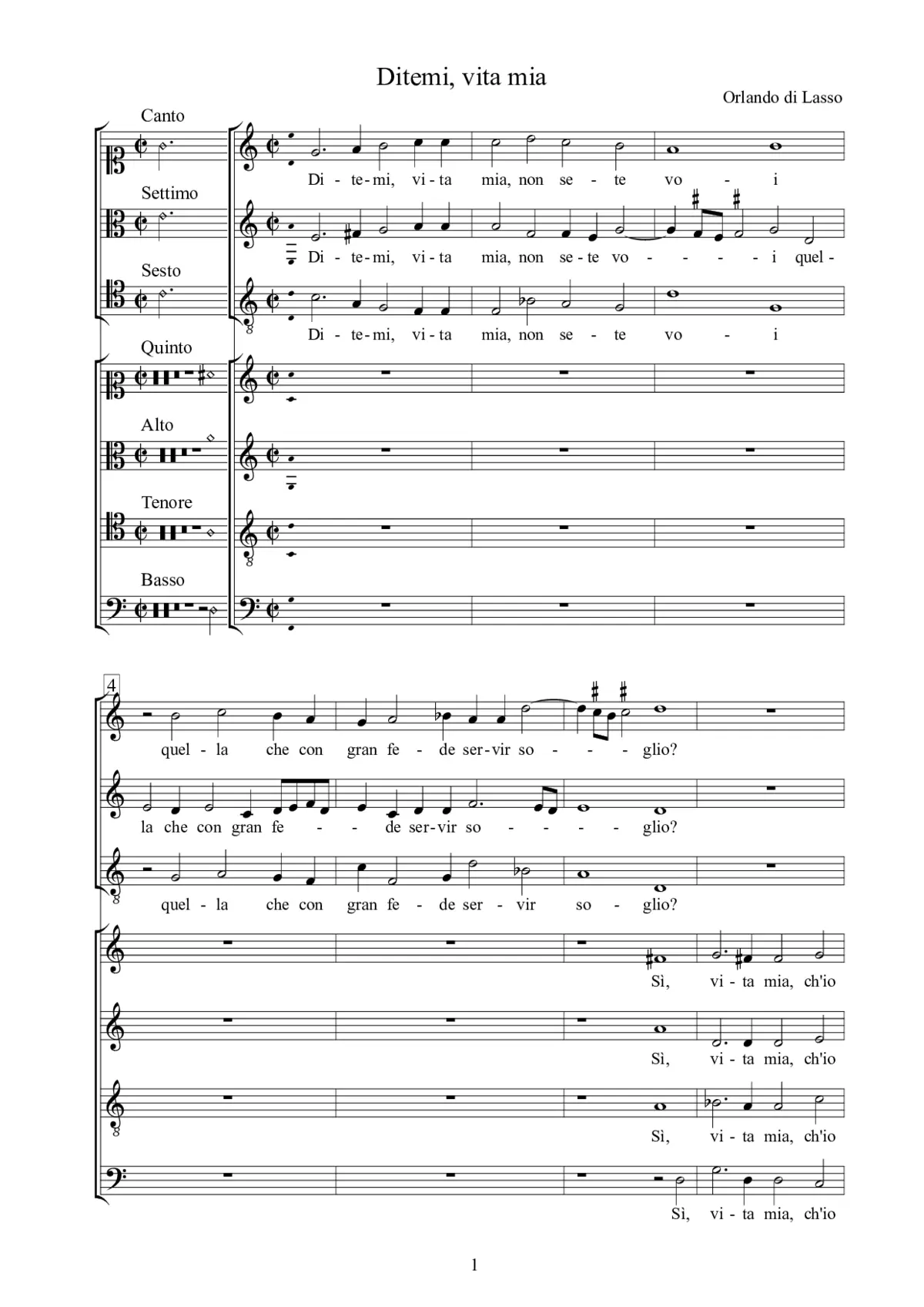 Ditemi, vita mia - Page 1
