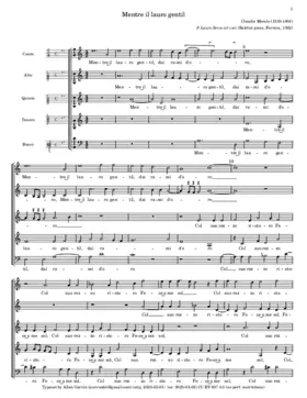 Mentre il lauro gentil
