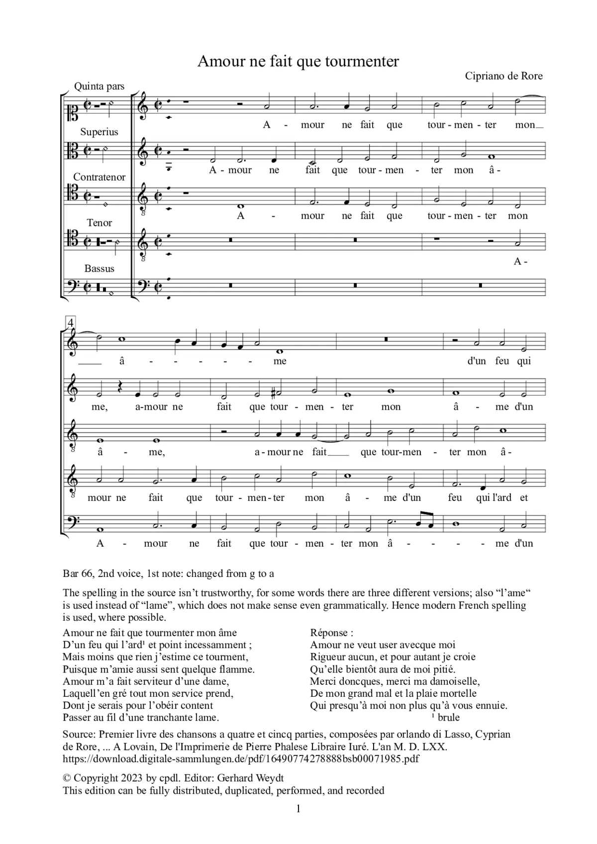 Amour ne fait que tourmenter - Page 1