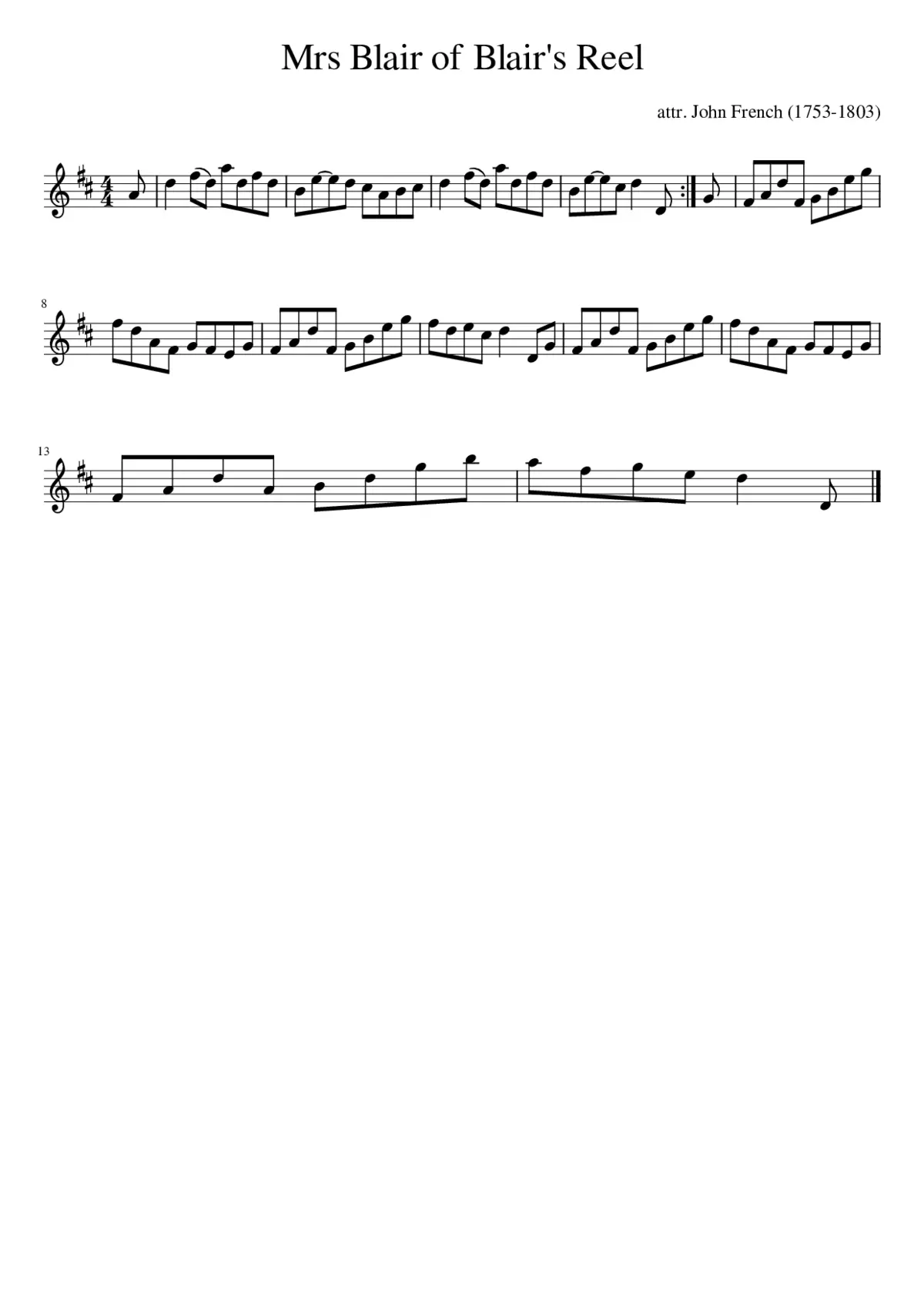 Mrs Blair of Blair's Reel - Page 1