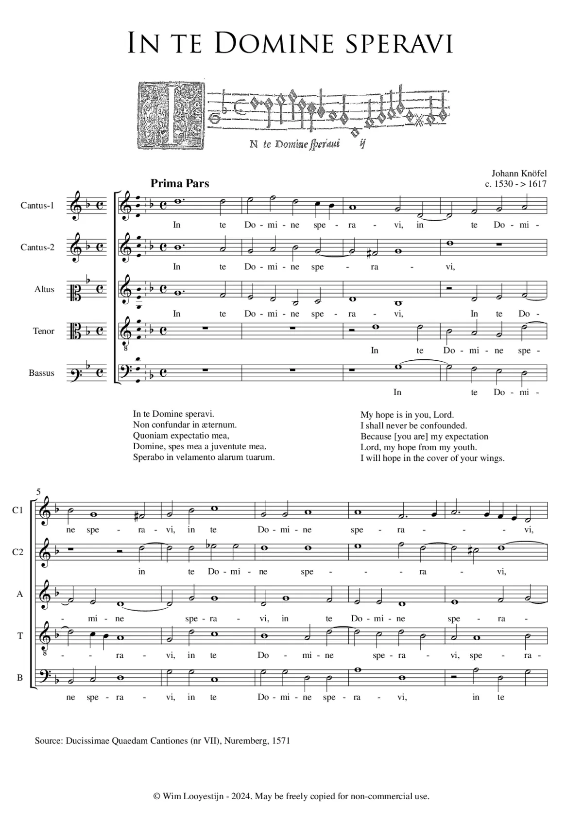 In te Domine speravi - Page 1
