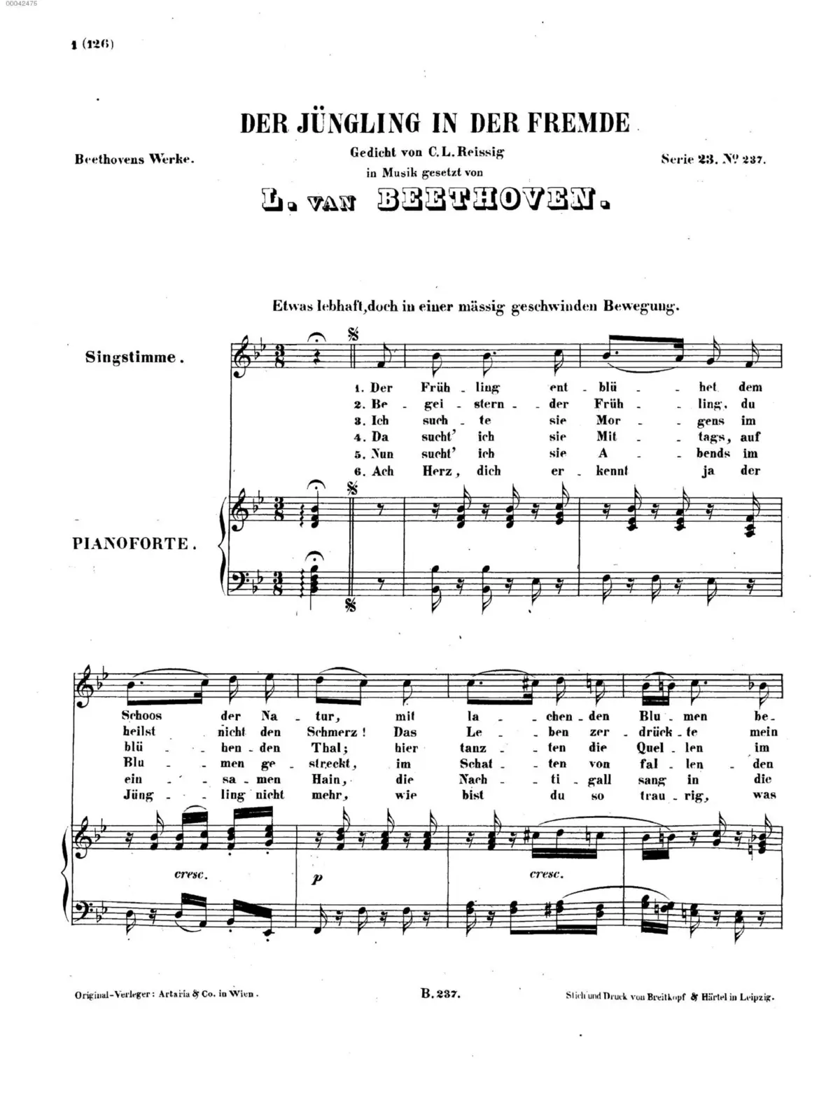 Der Jüngling in der Fremde, WoO 138 - Page 1