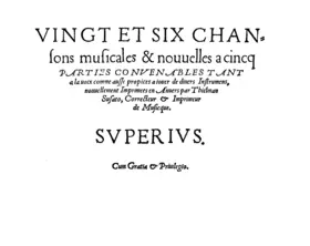 26 Chansons musicales et nouvelles à cincq parties