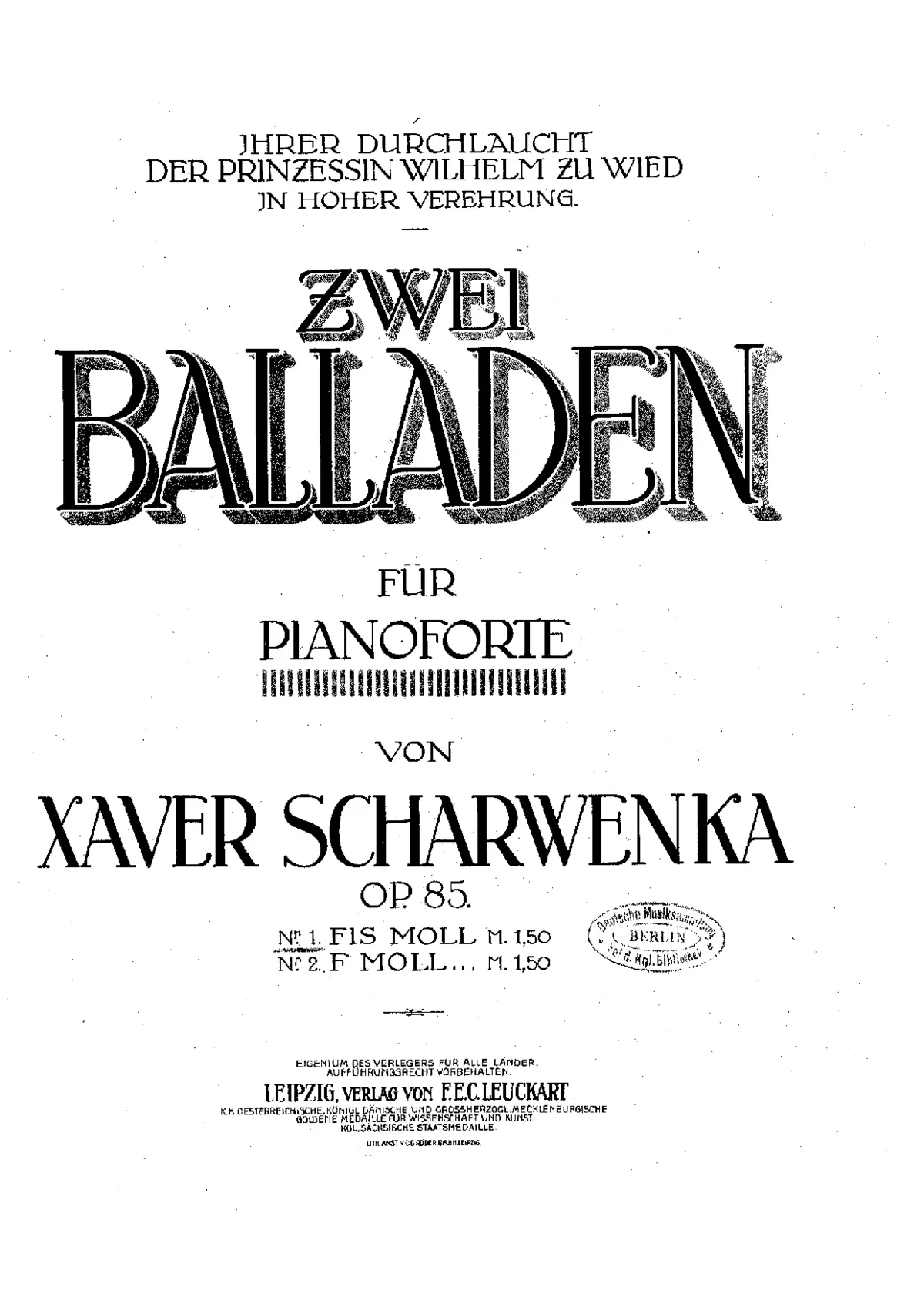 2 Ballads, Op.85 - Page 1