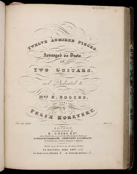 12 Admired Pieces arranged as Duets for two Guitars