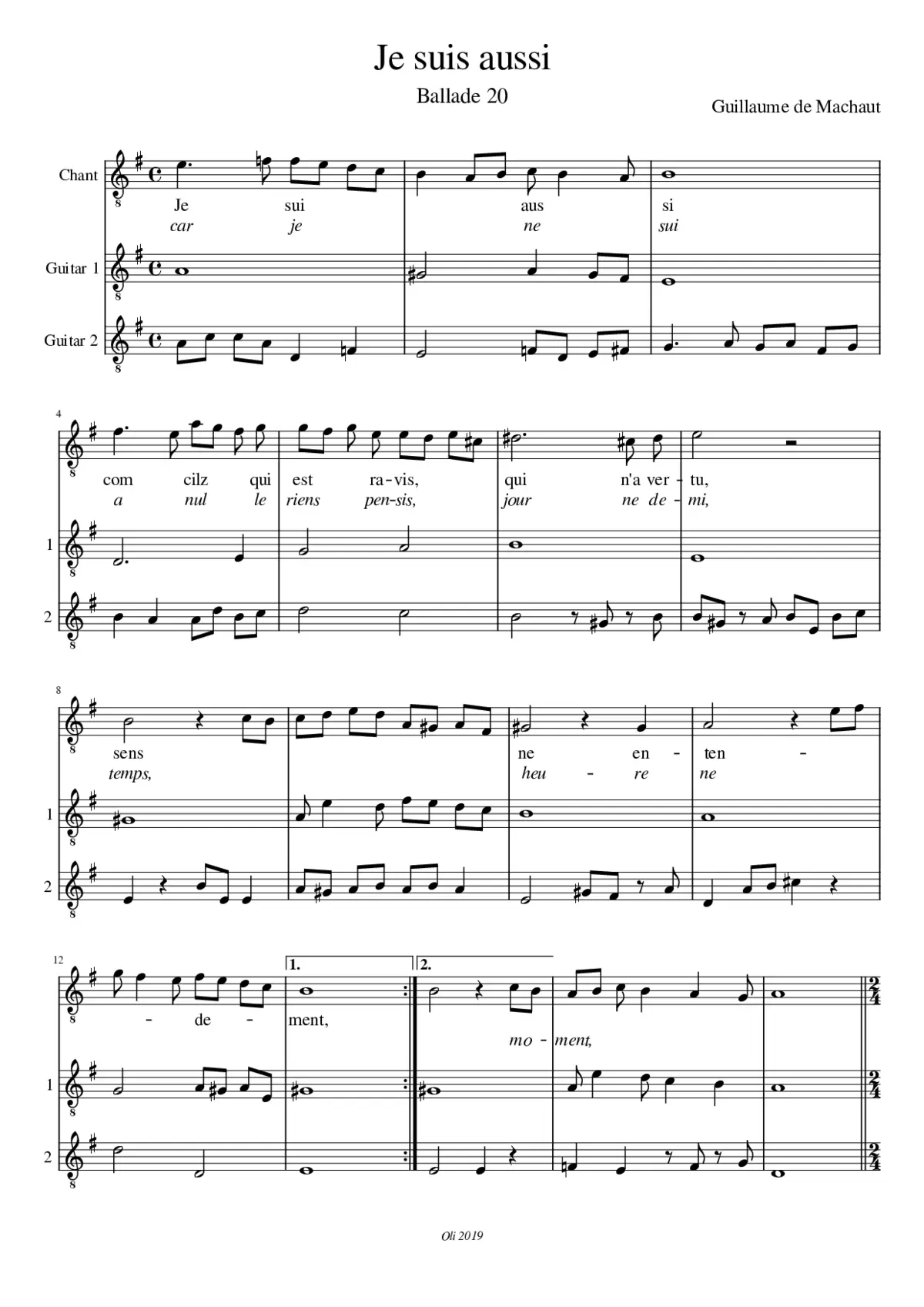 Ballade 20 Je suis aussi - Page 1