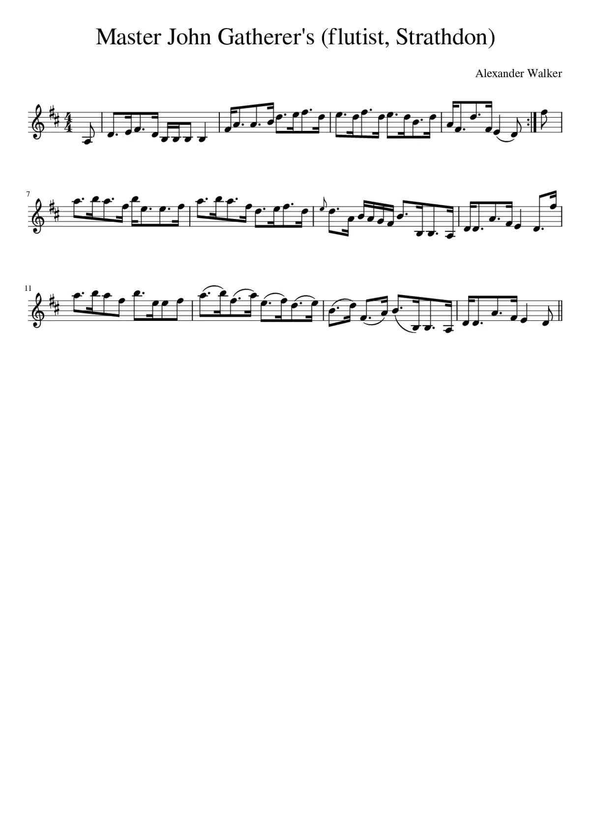 Master John Gatherer's (flutist Strathdon) - Page 1