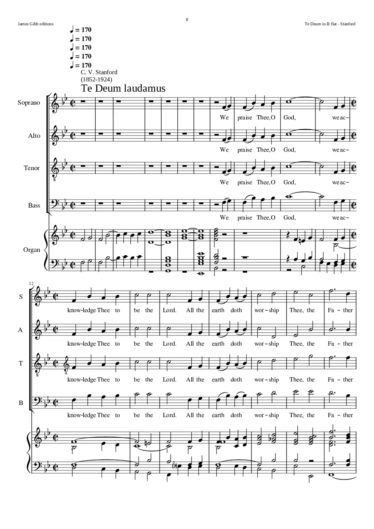 Te Deum in B flat Op. 10 - Page 1