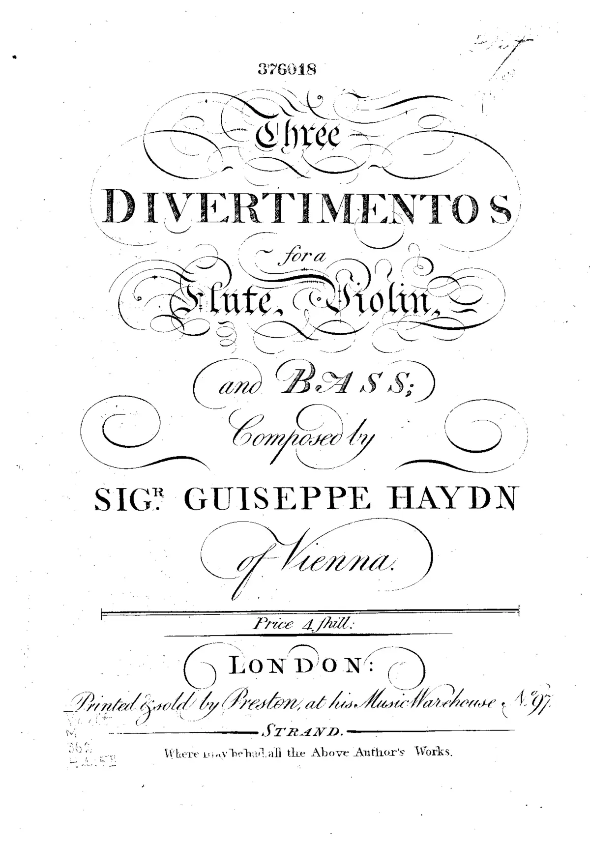 Baryton Trio in A major - Page 1