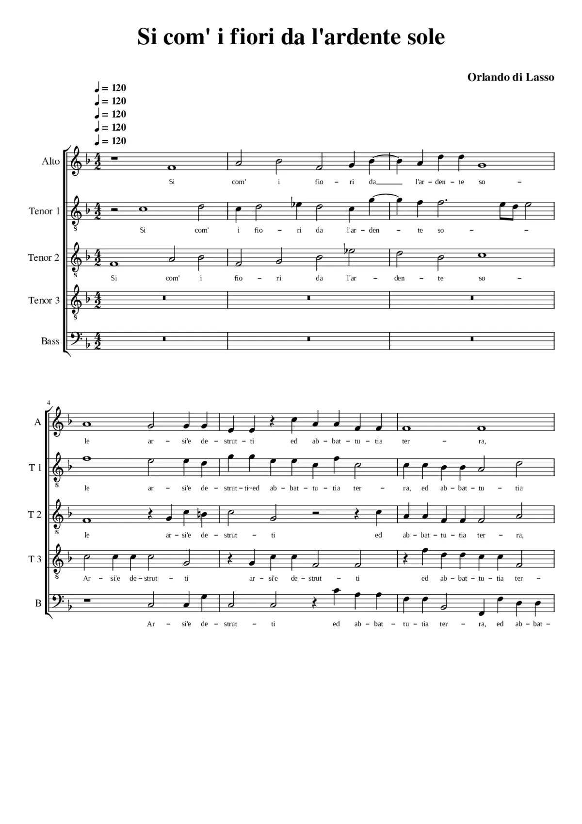 Si com' i fiori da l'ardente sole - Page 1