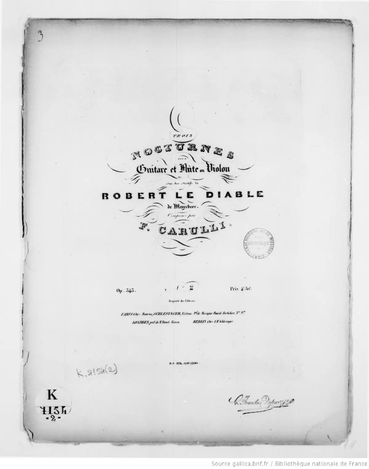 3 Nocturnes pour Guitare et Flûte ou Violon - Page 1