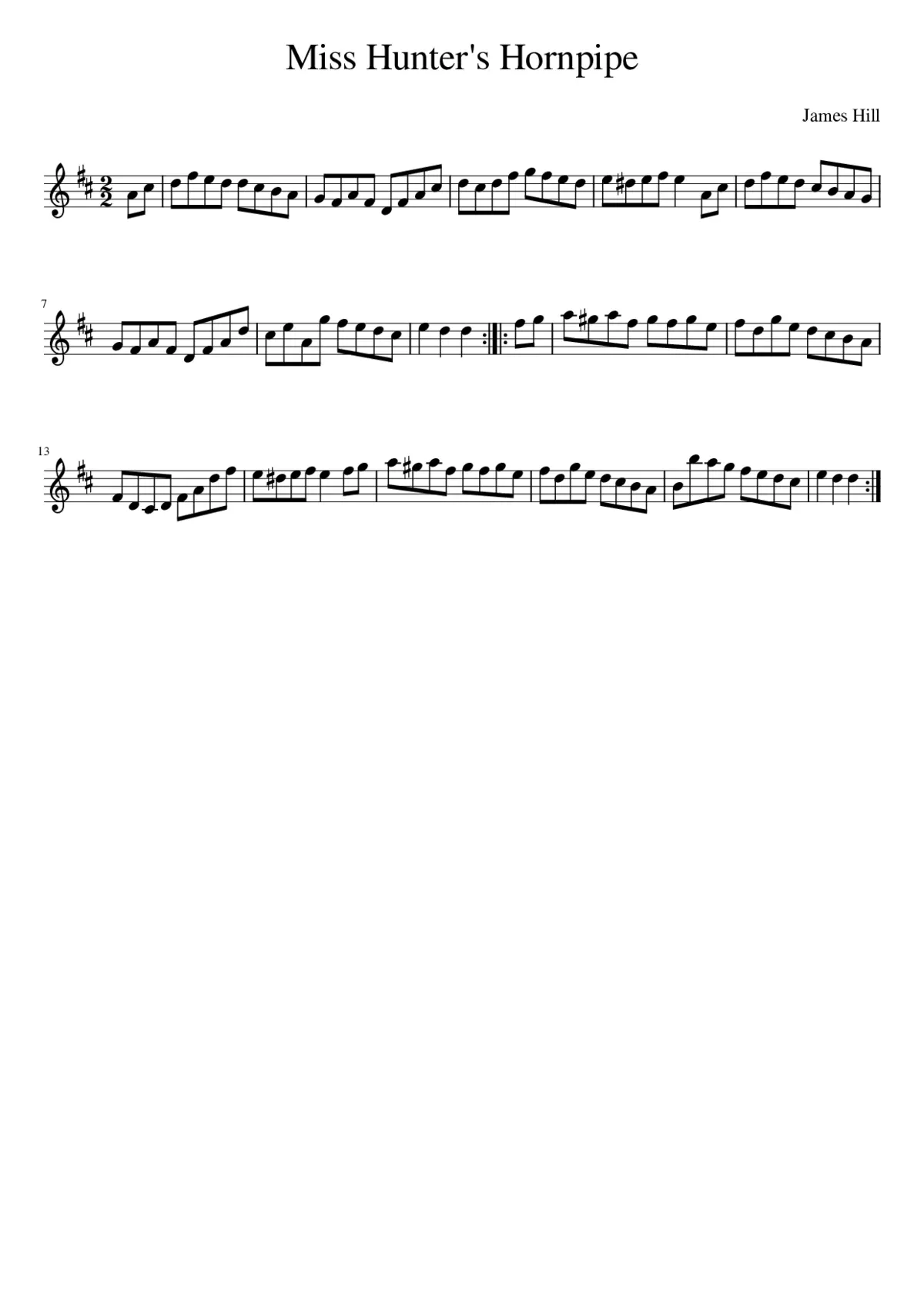 Miss Hunter's Hornpipe - Page 1