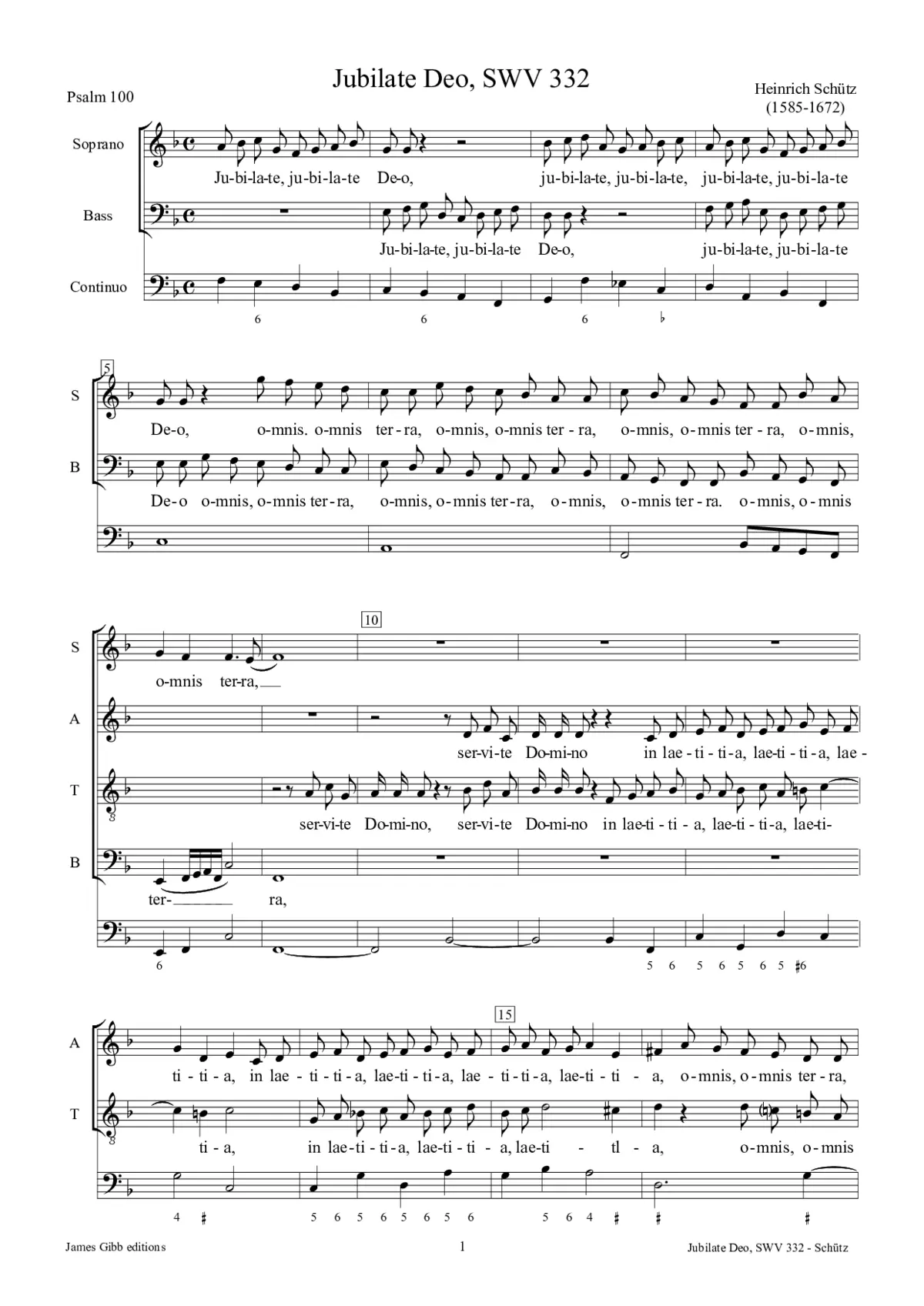 Jubilate Deo, SWV 332 - Page 1