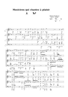 Musiciens qui chantez à plaisir