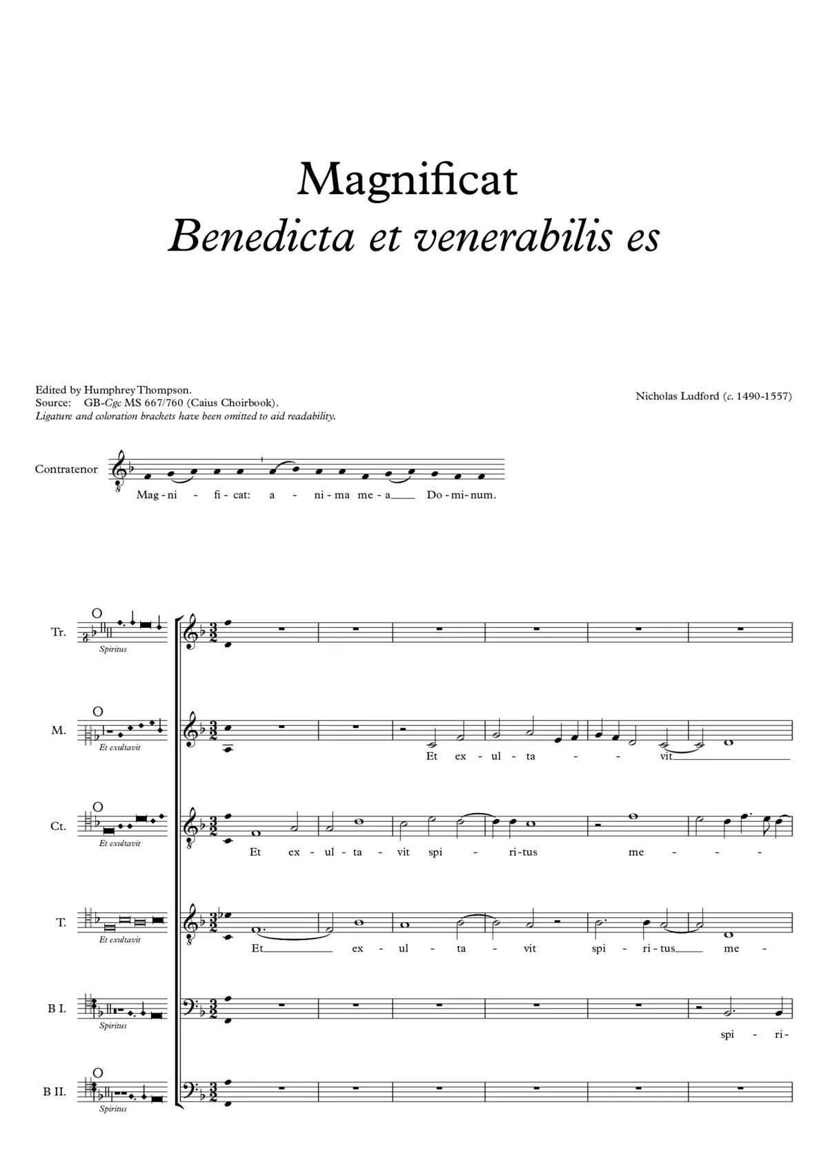Magnificat benedicta et venerabilis - Page 1