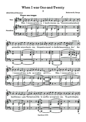 When I was one and twenty