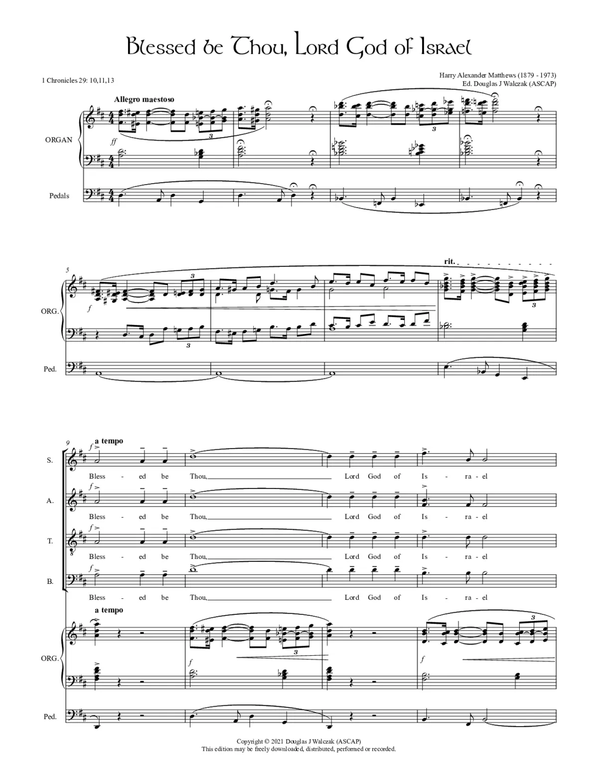 Blessed be Thou, Lord God of Israel - Page 1