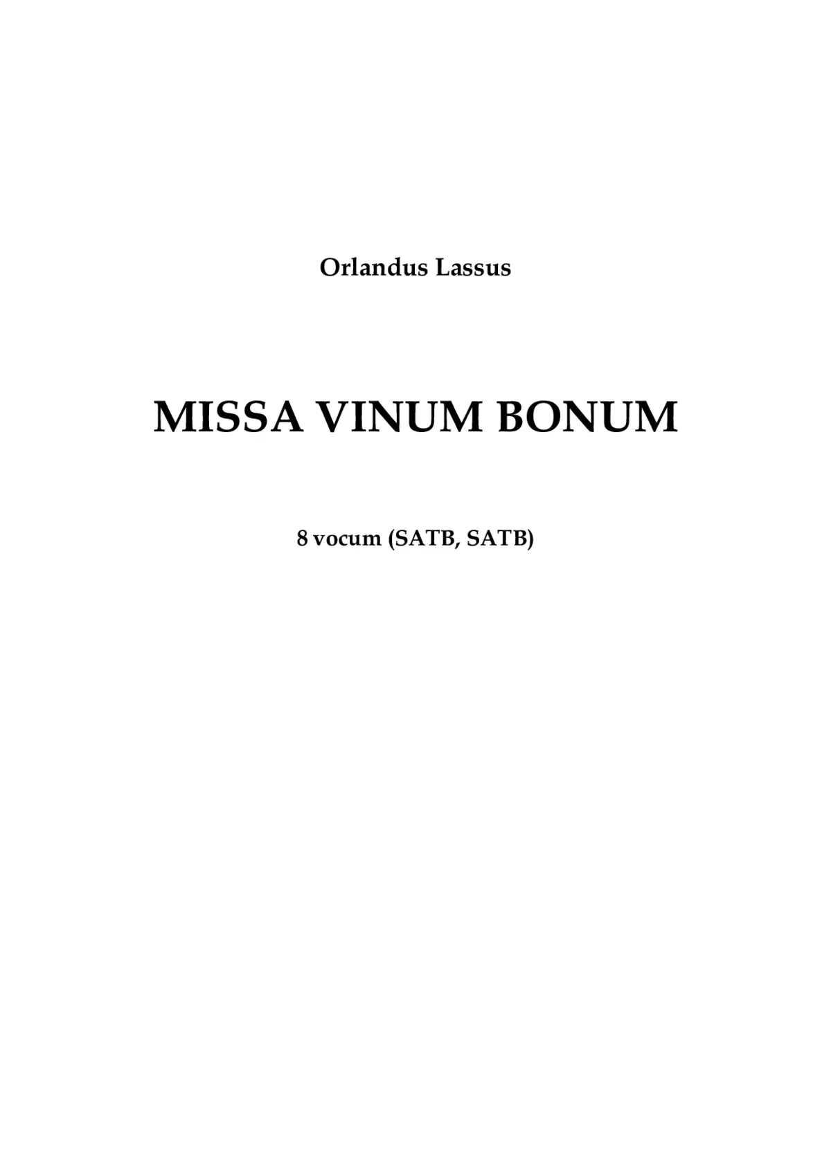 Missa Vinum bonum - Page 1