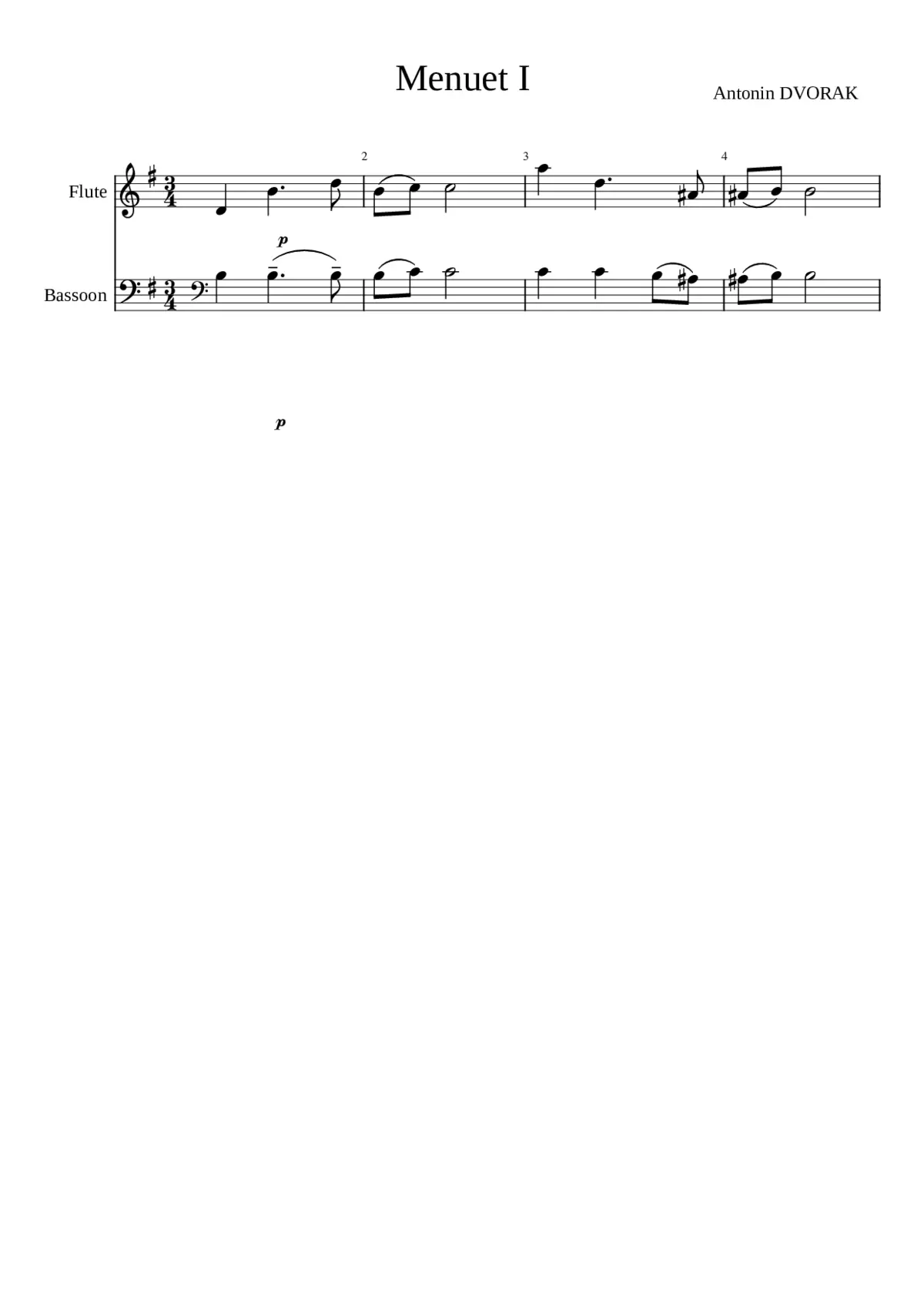 Menuet I - Dvorak - Page 1