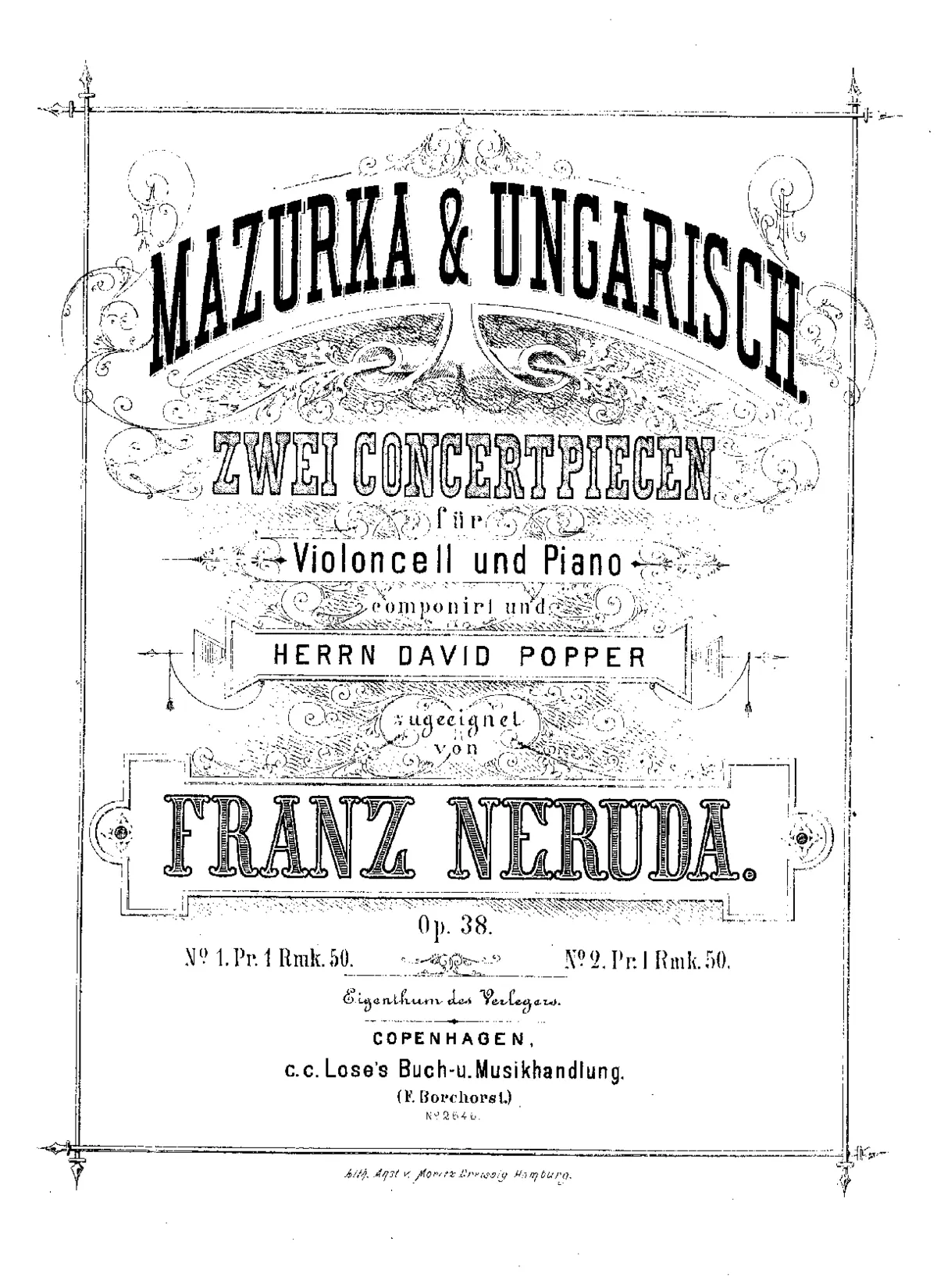Zwei Concertpiecen für Violoncell und Piano, Op.38 (title) - Page 1