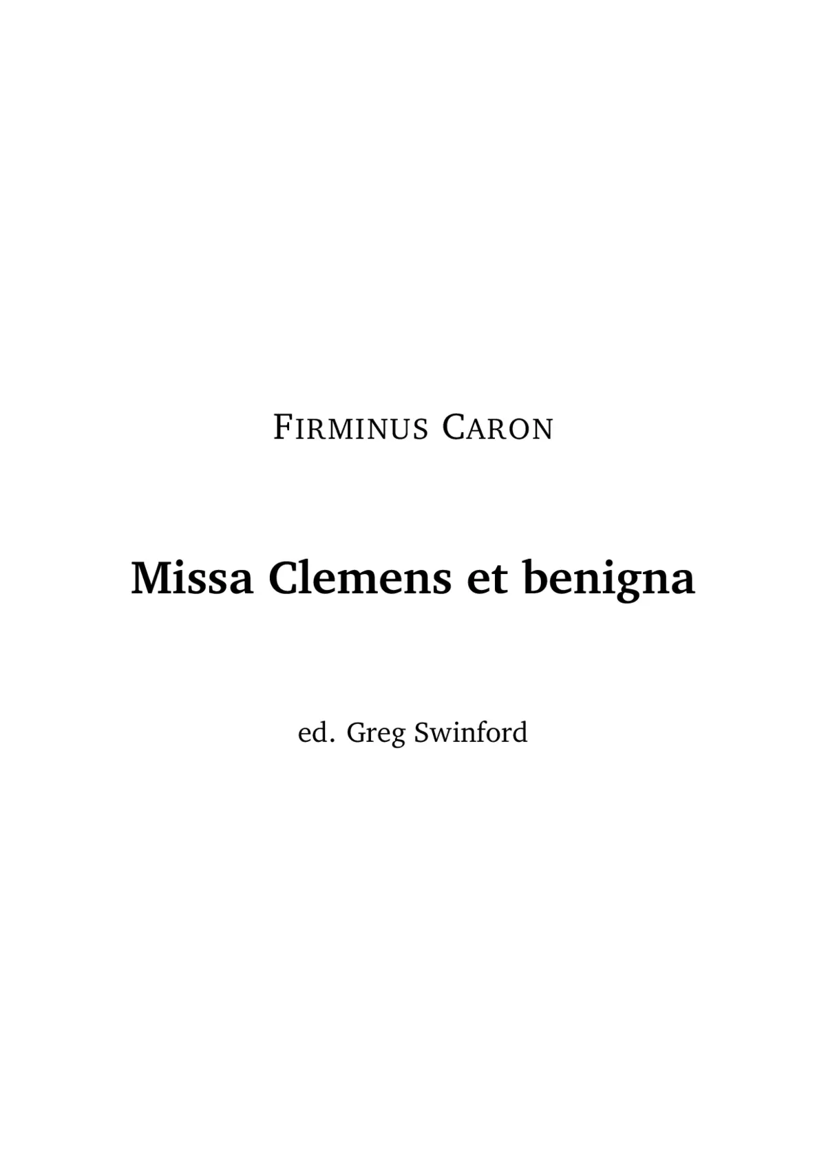 Missa Clemens et benigna - Page 1