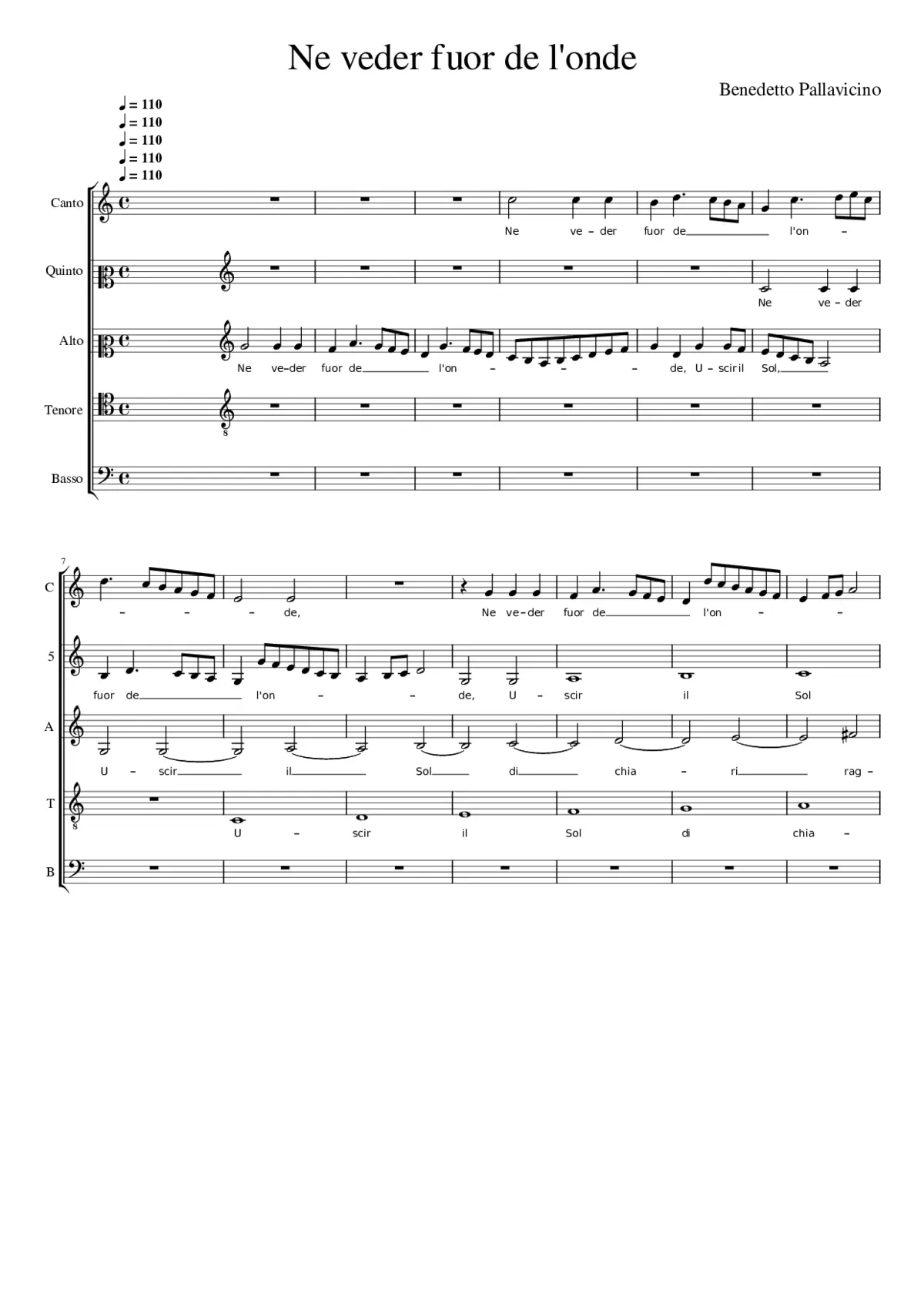 Ne veder fuor de l'onde - Page 1