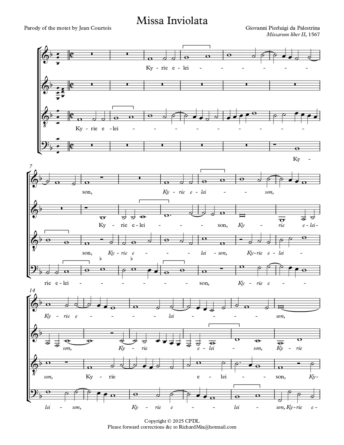 Missa Inviolata - Page 1
