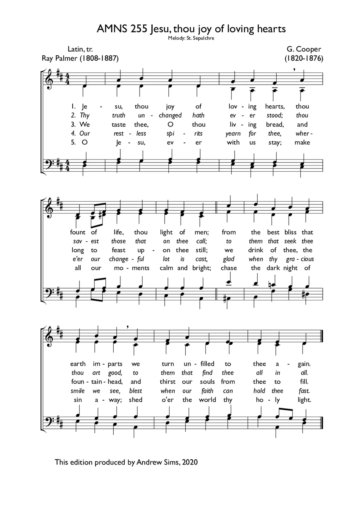 Jesu, thou joy of loving hearts - Page 1