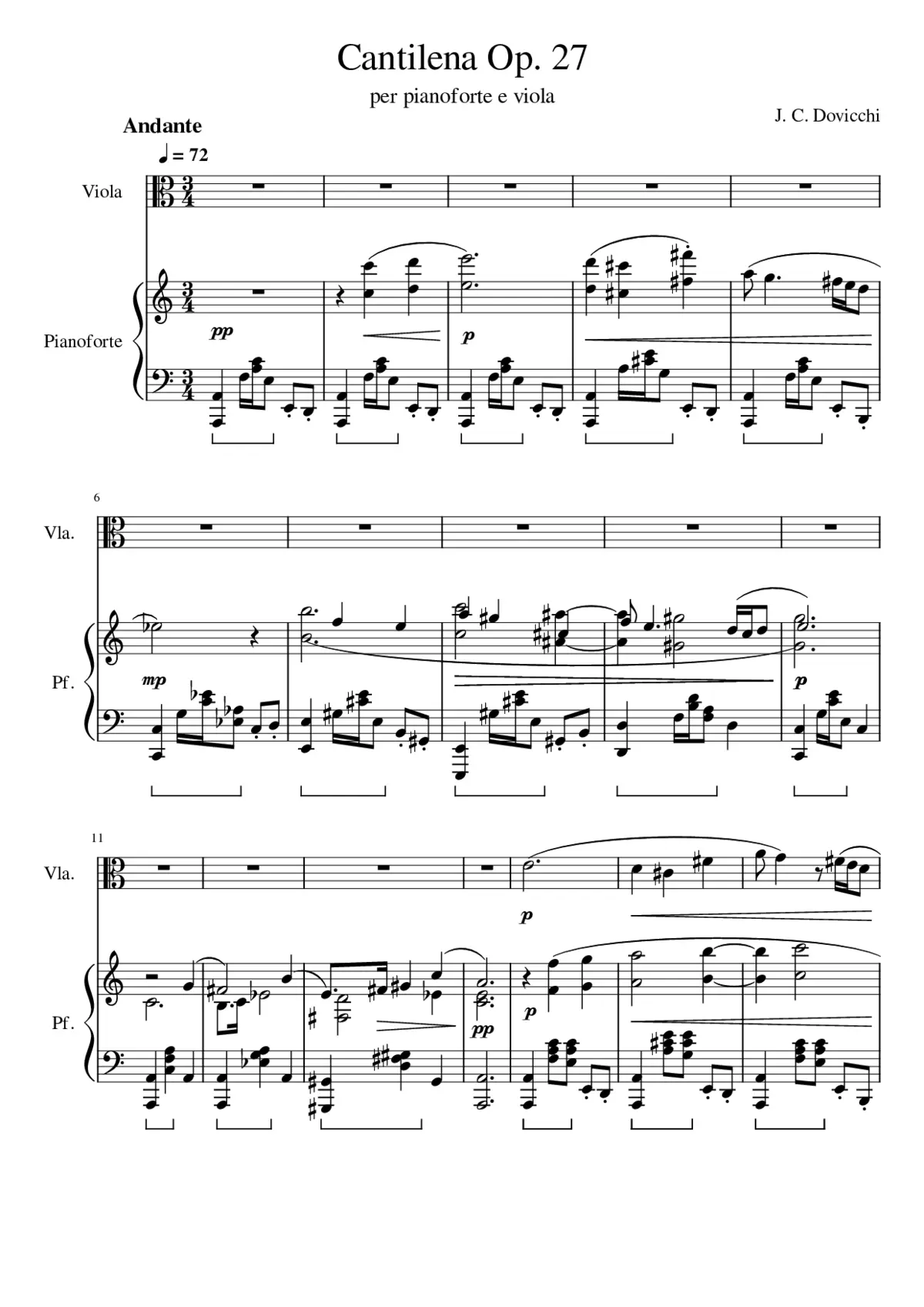 Cantilena per pianoforte e viola Opus 27 - Page 1