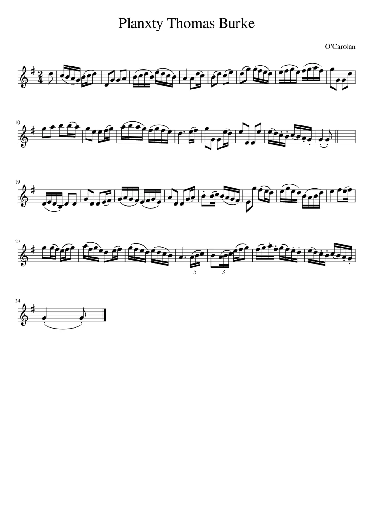 Planxty Thomas Burke - Page 1