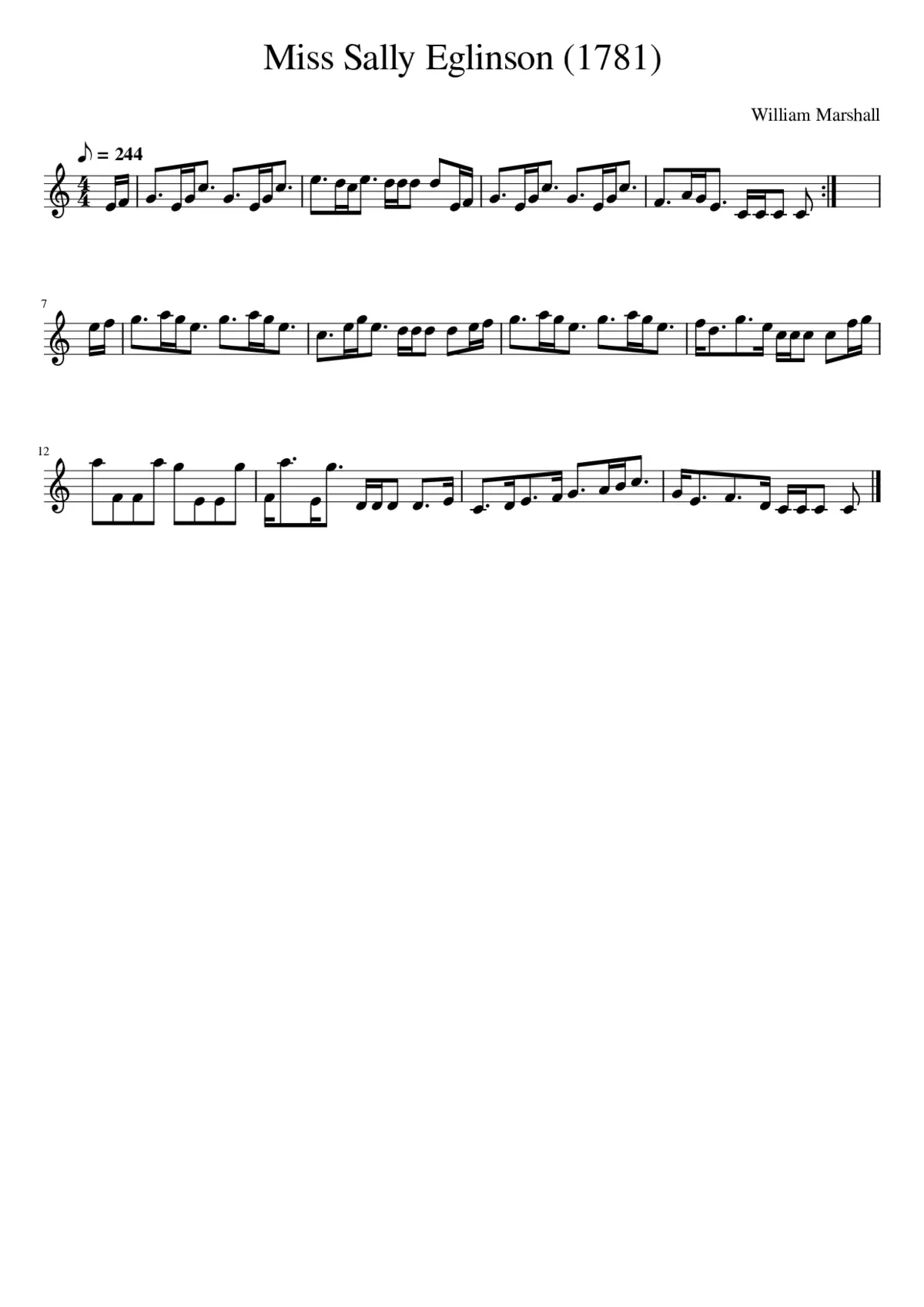 Miss Sally Eglinson (1781) - Page 1