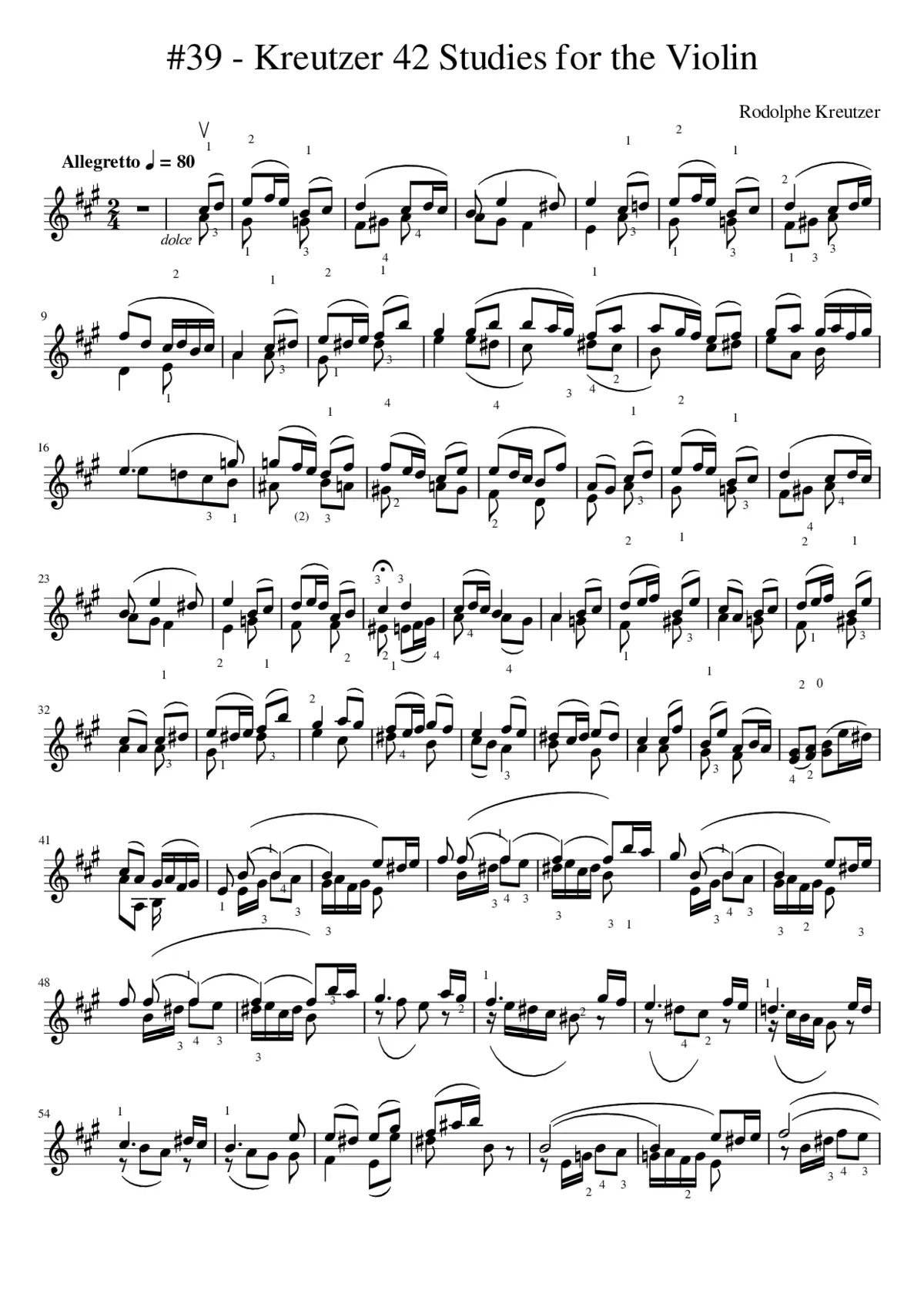 39 - Kreutzer 42 Studies for the Violin - Page 1