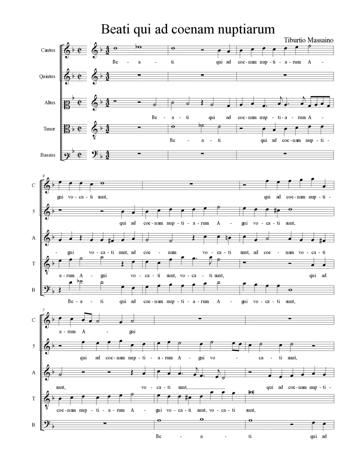 Beati qui ad coenam nuptiarum - Page 1