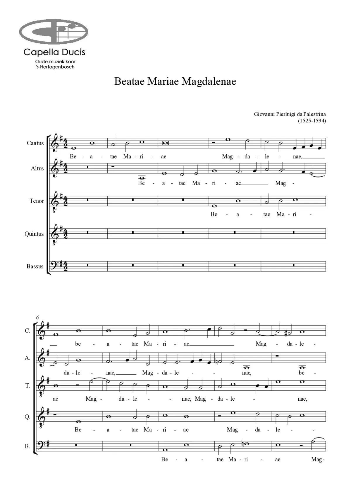 Beatae Mariae Magdalenae - Page 1