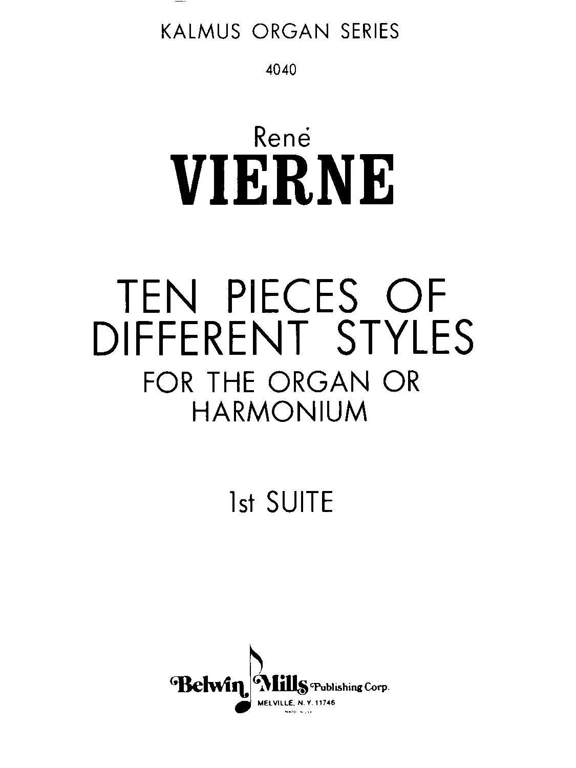 Dix pièces de différents styles pour orgue ou harmonium - Page 1