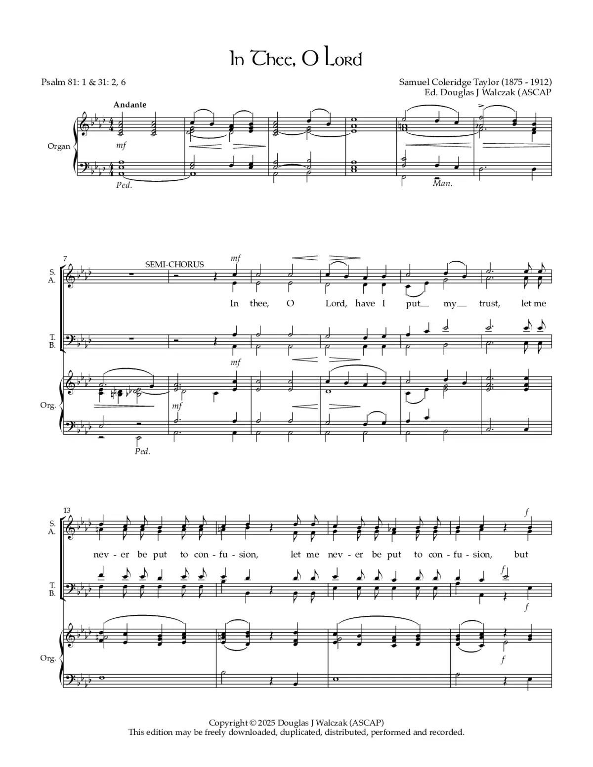 In Thee, O Lord - Page 1
