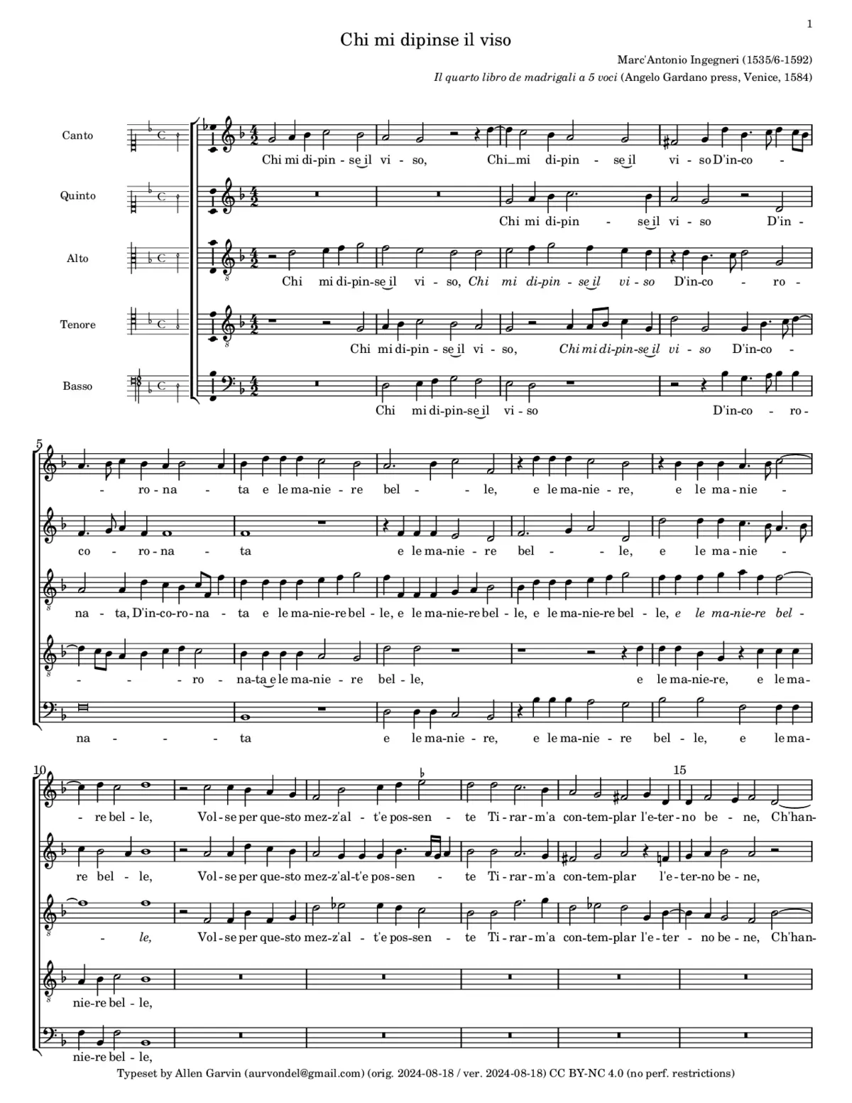 Chi mi dipinse il viso - Page 1