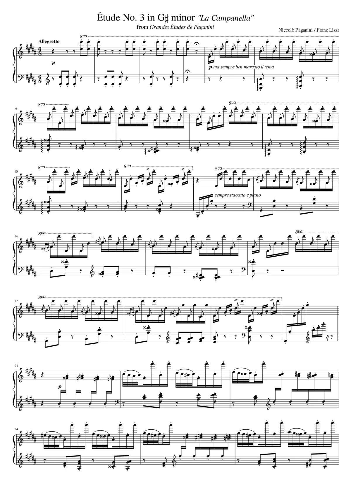 Grandes études de Paganini S.141 - Page 1