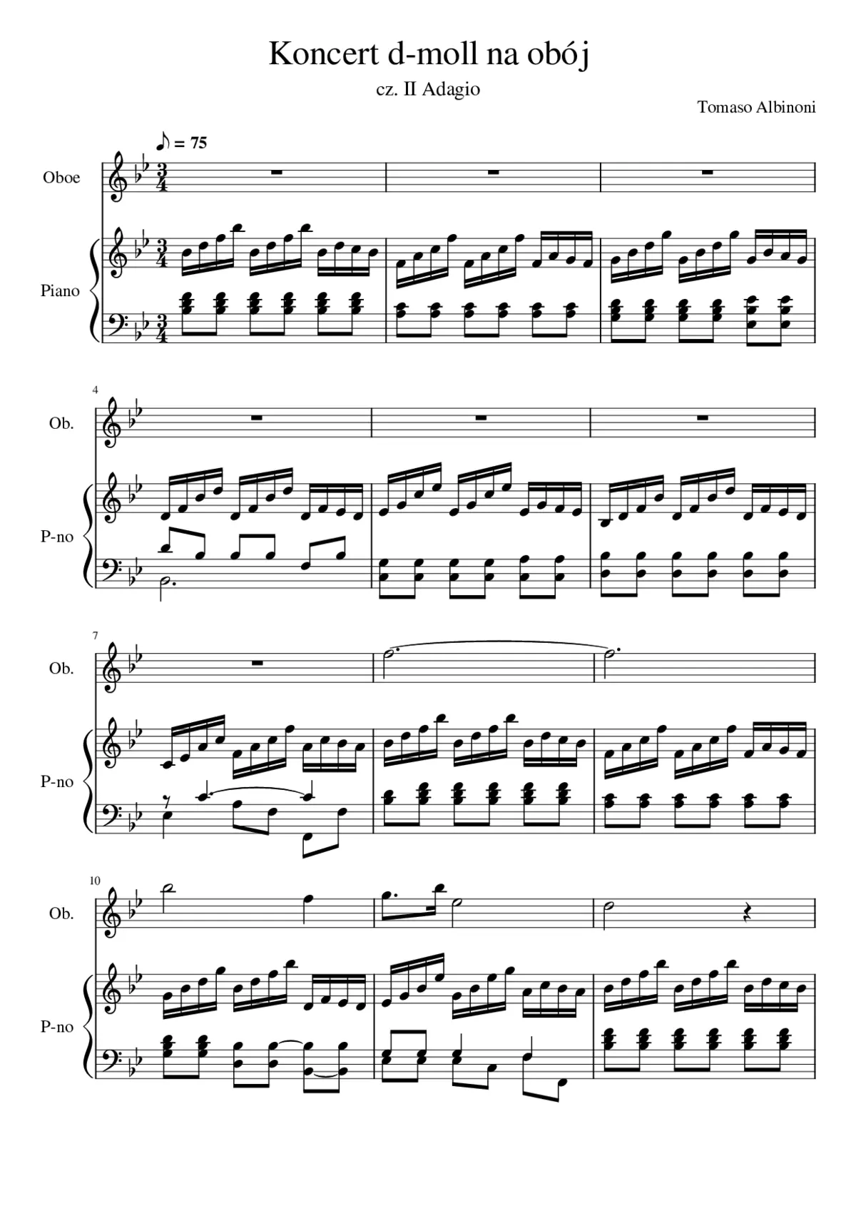 Oboe Concerto in D minor Op.9 No.2 - Page 1
