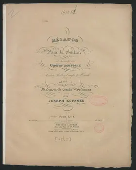 Mélange pour la Guitare sur des motifs des Opéras nouveaux De Auber, Bellini, Carafa & Hérold